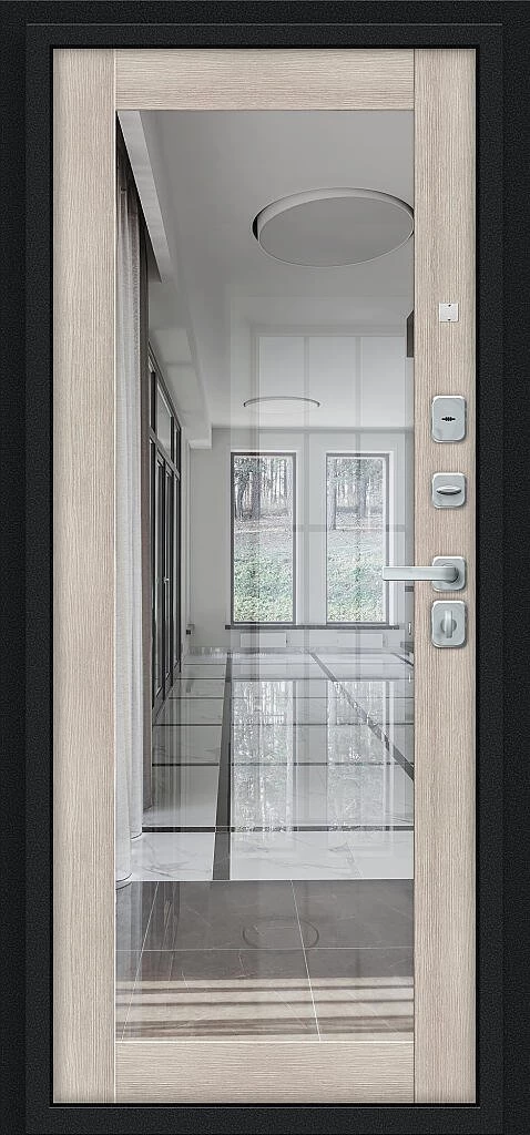 Входная дверь Флэш МФ/BChrome Букле черное/Cappuccino Melinga BR6198