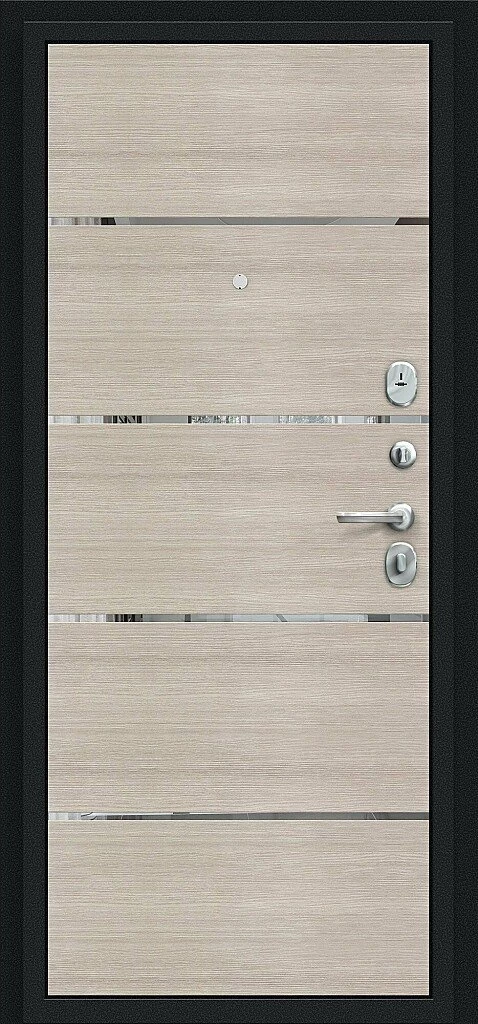 Фото Входная дверь Лайн Букле черное/Cappuccino Veralinga BR4637 внутренняя сторона