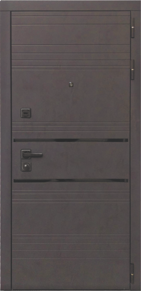 Входная дверь ДвериПРО L-43 СБ-1 (лак. белое, 16мм, беленый дуб) DPRO198300 внешняя сторона